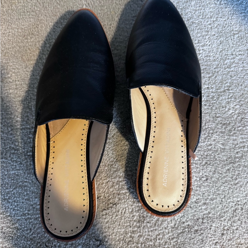 Leather Black Slip-On Mules - Picture 3 of 8